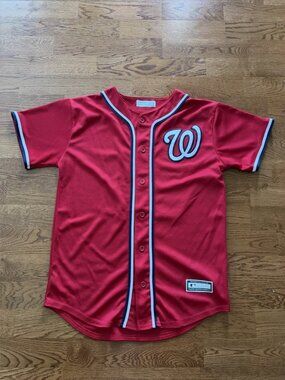 MLB Washington Nationals Baseball Jersey Red Navy Youth 14-16 Kid Boy 34 Harper